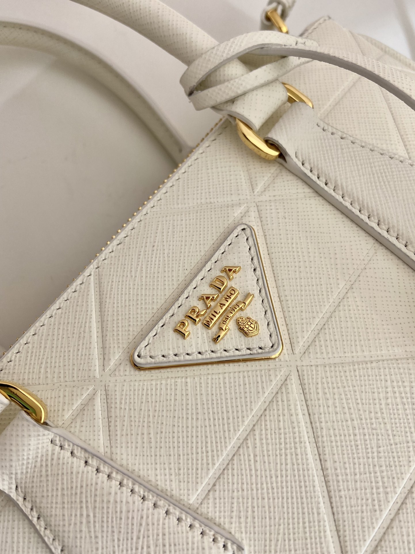 Prada Small Galleria Saffiano Leather Bag Tote Shoulder Bag White 1BA896 